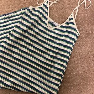 Zara Blue & Green Crochet Dress Size Small